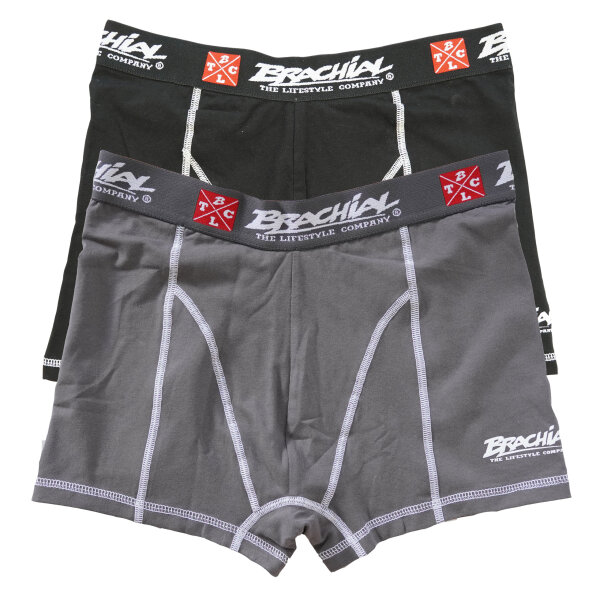 Brachial 2er Pack Boxer Shorts "Under" black/grey