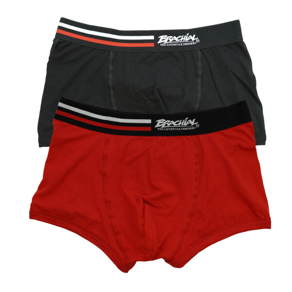 Brachial 2er Pack Boxer Shorts "#1" black/red