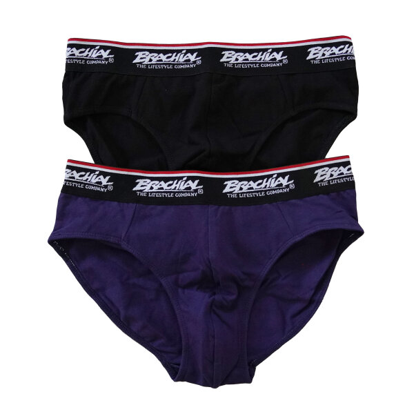 Brachial 2er Pack Brief Slip "#1" schwarz/navy