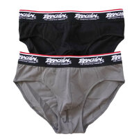 Brachial 2er Pack Brief Slip "#1" black/grey