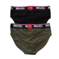 Brachial 2er Pack Brief Slip "#1" black/militarygreen