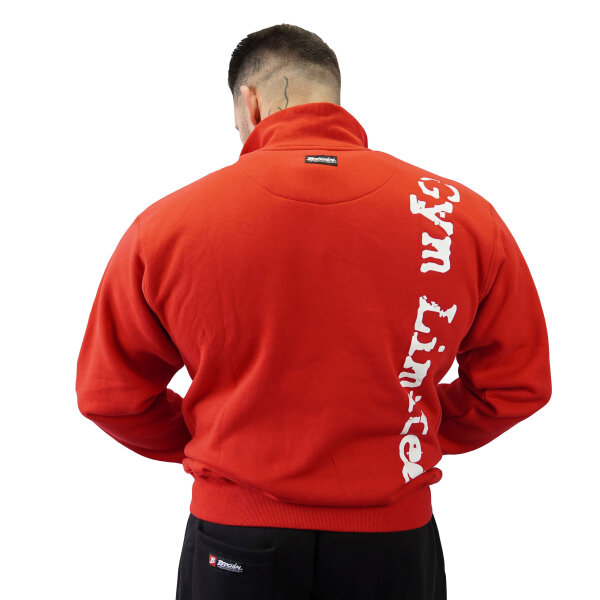 Brachial Zip Sweater Gym red white 89 95