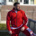 Brachial Zip-Sweater "Gym" red/white XL