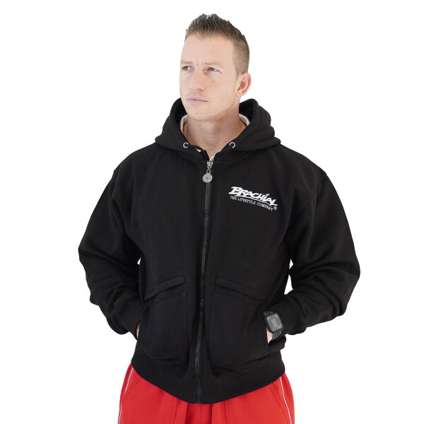 Brachial Zip-Hoody "HDZC-reed" schwarz/weiß