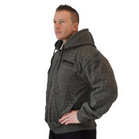 Brachial Zip-Hoody "HDZC-reed" dunkelgraumeliert/schwarz