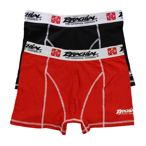 Brachial 2er Pack Boxer Shorts "Under" red/black, black/white